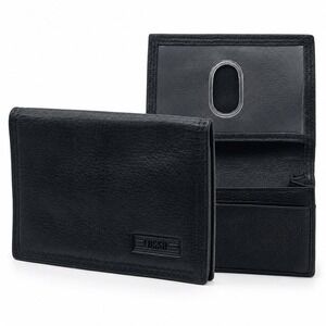 Fossil Black Leather Bifold Wallet Classic Minimalist Heritage EDC Dad Core